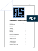 Questionnaire For Evaluation of Ball Mills.: Contents