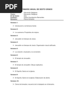 Temario Anual de Religión 2019