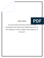 An Analysis and Evaluation of The Business and Financial Performance of Jet Airways Over A Three Year Period of 2014-2017