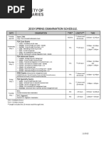 SOA Spring Exam Schedule