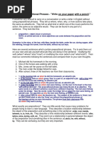 Lesson 9, Prepositional Phrases - "Write On Your Paper With A Pencil."