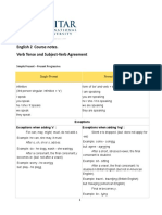 Verb Tense Subject-Verb Agreement