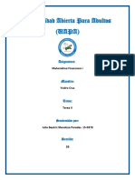 Tarea II de Matematica Financiera I