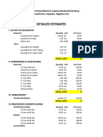 Detailed Estimates: Materials: Quantity Unit Unit Cost