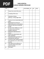 Checklist of Nurses