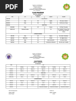 Class Program: Antipolo National High School