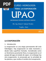 Curso: Hidrología: Tema: La Evaporación