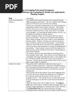 Steps in Designing Professional Development You Will Use The Following Steps in Planning The Module and Completing The Planning Template Step