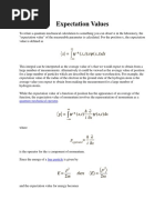 Expectation Values: Quantum Mechanical Operator