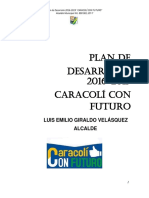 Plan de Desarrollo Caracolí 2016 2019 PDF