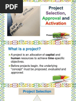 Project Selection, Approval and Activation E. Agtarap