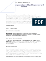 Obligación de Otorgar Escritura Pública Debe Probarse en El Contrato