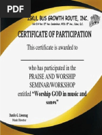 Certificate of Participation: This Certificate Is Awarded To