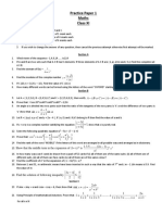 Practice Paper 1 Maths Class XI: General Instructions