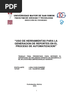 Uso de Herramientas para La Generacion de Reportes en El Proceso de Automatizacion