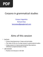 Corpora in Grammatical Studies: Corpus Linguistics Richard Xiao