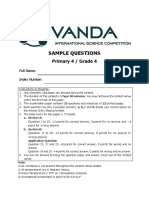 Contoh Soal Vanda Internasional Science Compettions Untuk SD Kelas 4