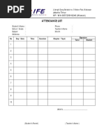 Attendance List Form