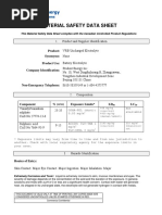 MSDS, Uncharged VRB Electrolyte