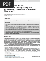 Shouldconebeam Computedtomographybe Routinelyobtainedinimplant Planning?