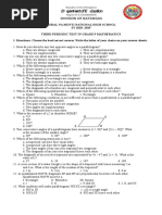 3rd Periodic Test - Grade 9