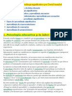 Teoría Del Aprendizaje Significativo Por David Ausubel