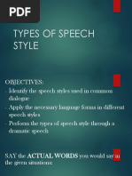 2 Types of Speech Style