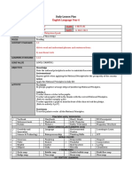 English Language Year 6: Daily Lesson Plan