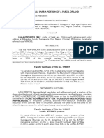 Deed of Sale Over A Portion of A Parcel of Land - Erat