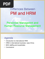 Differnces Between: PM and HRM