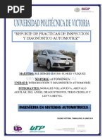 "Reporte de Prácticas de Inspección y Diagnóstico Automotriz" PDF