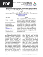 Metacognitive and Conceptual Understanding of Pteridophytes: Development and Validity Testing of An Integrated Assessment Tool