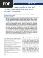 2014 AJO - Reliability of Upper Airway Linear, Area, and Volumetric Measurements in Cone-Beam Computed Tomography