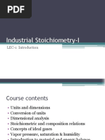 Industrial Stoichiometry-I: LEC-1: Introduction