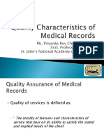 Quality Charachteristics of Medical Records