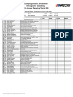 Qualifying Order & Worksheet Chicagoland Speedway 19th Annual Camping World 300