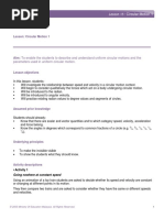 Lesson Plan: Aim: To Enable The Students To Describe and Understand Uniform Circular Motions and The