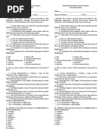 Second Summative Test in Science