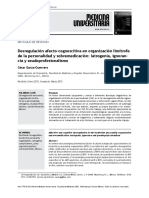 Desregulación Afecto-Cognoscitiva en Organización Limítrofe