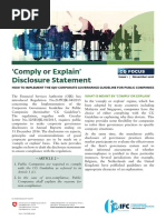 Comply or Explain' Disclosure Statement: Issue 1 - November 2016