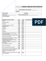 Manual Handling Checklist