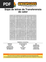 Sopa de Letras de Transferensia de Calor