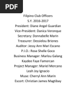 ANHS Club Officials 2016-2017