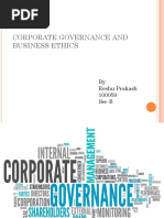 Corporate Governance and Business Ethics: By: Reshu Prakash 100059 Sec-B