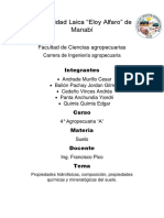 Propiedades Hidrofisicas, Composición, Propiedades Químicas y Mineralógicas Del Suelo.