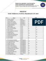 Presensi Panitia PKKMB Uny 2019