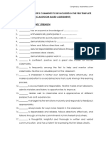 Examples of Teacher's Comments To Be Included in The PBD Template