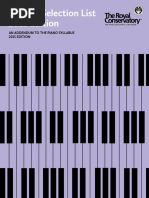 Popular Selection List 2015 Edition: An Addendum To The Piano Syllabus 2015 EDITION