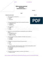 12th Accountancy Public Exam Official Model Question Paper 2018 2019 Download English Medium