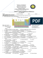 Monthly TEST PHYSICAL SCIENCE GRADE 11